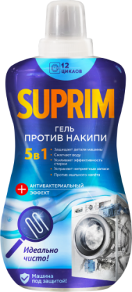 Гель против накипи для стираль. машин SUPRIM 500мл. (10) Гель против накипи для стираль. машин SUPRIM 500мл. (10)
