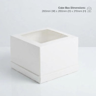Короб картон. для тортов с окном 1шт. 260х260х210мм CUBE BOX белый (50)
